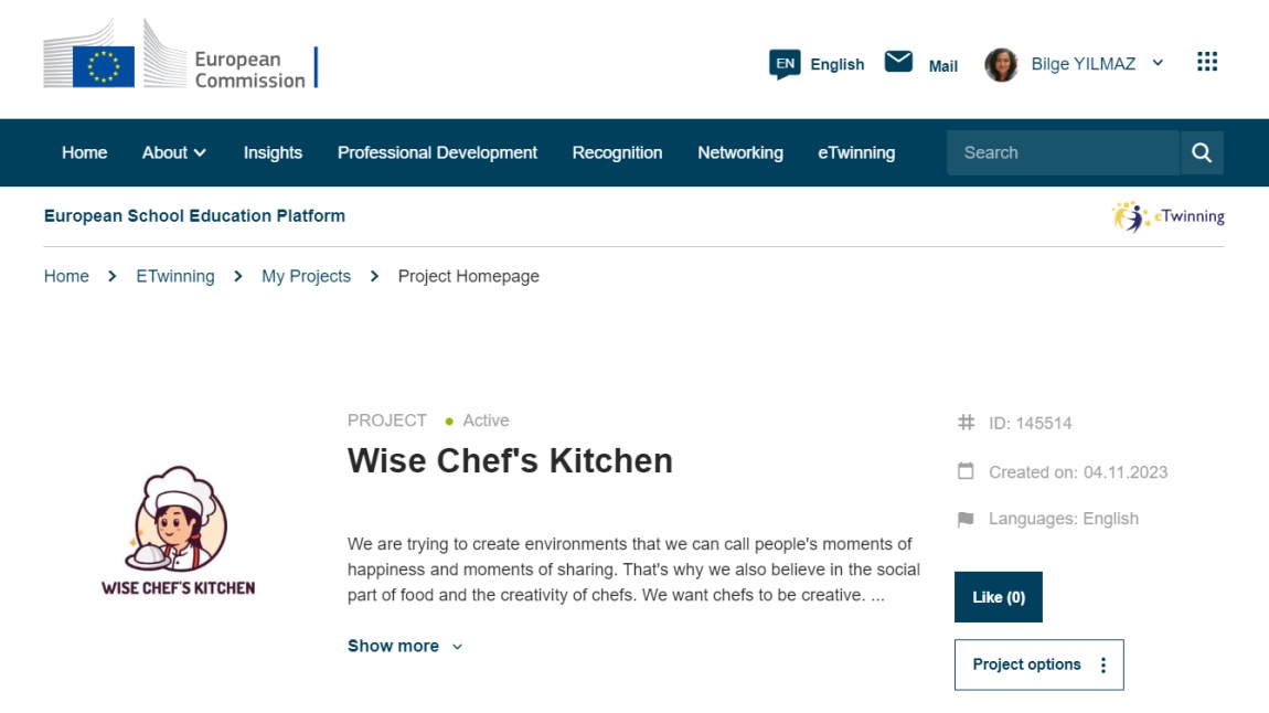 Wise Chefs' Kitchen eTwinning Projemiz devam ediyor